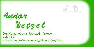 andor wetzel business card